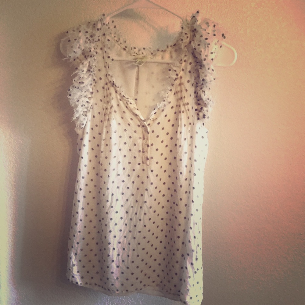 Silk polka dot J.Crew top